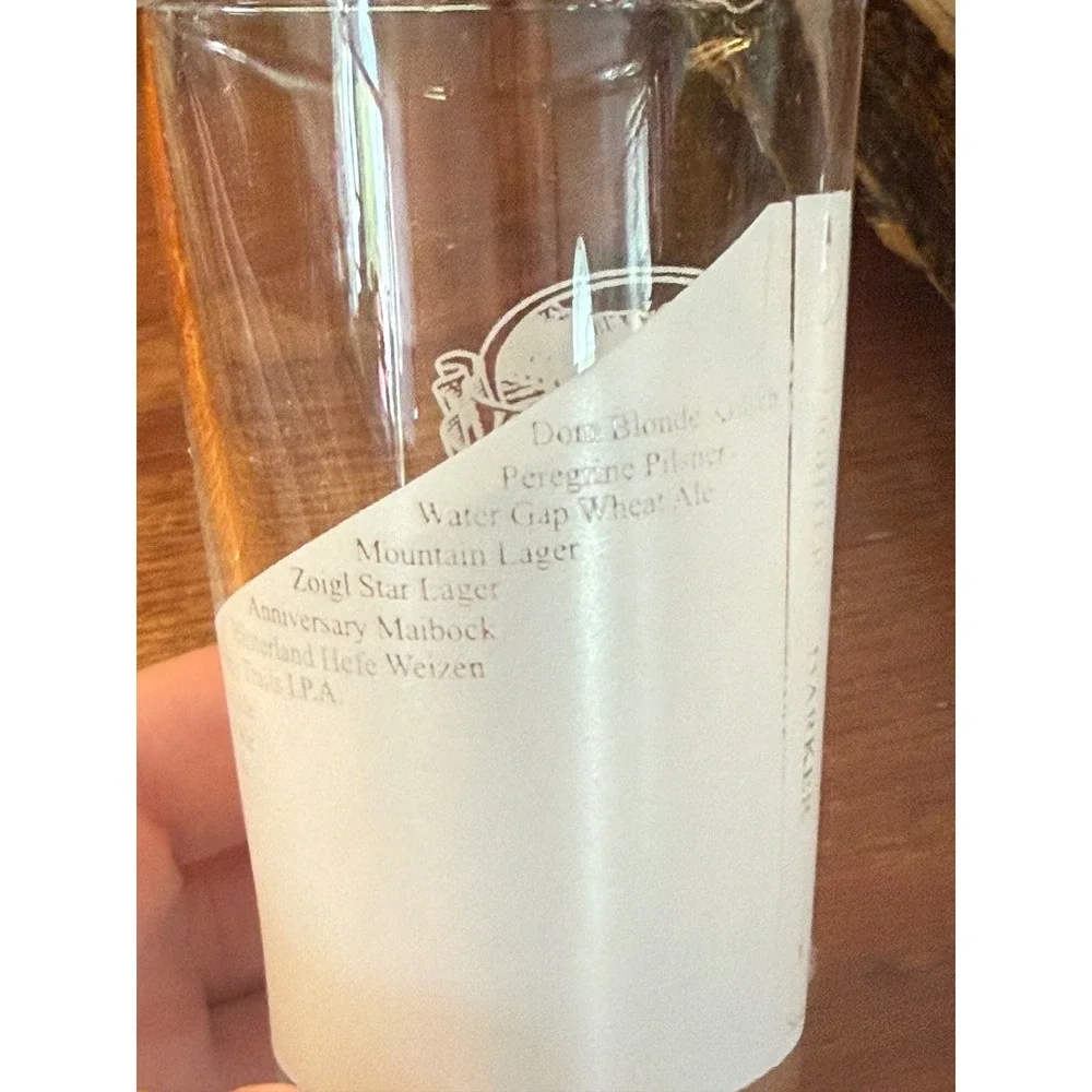 Appalachian Brewing Co Harrisburg PA Beer Taster Sampler Glass 4 Inch White Logo
